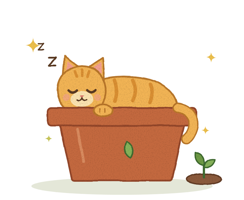 An orange cat asleep in an empty flower pot